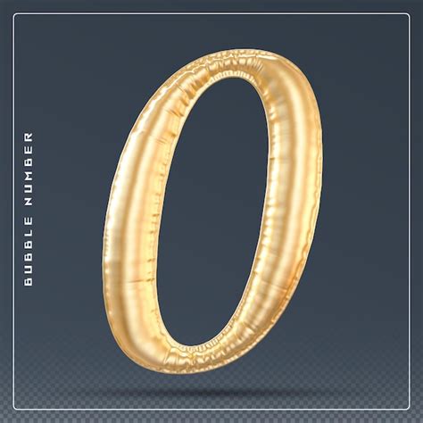 Premium Psd Bubble Golden Number 0