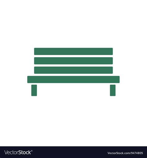 Outdoor Park Wooden Bench Icon Royalty Free Vector Image