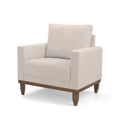 Poltrona Sara Decorativa De Linho Nude Leroy Merlin