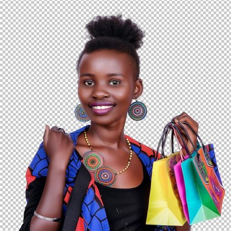 Premium PSD Woman Holding Shopping Bags