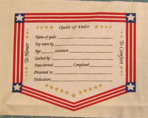 Quilts of Valor Fabric Labels Red Rooster - Etsy