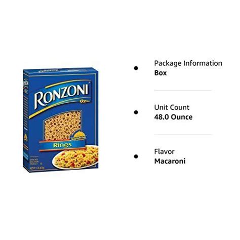 Ronzoni Rings Enriched Macaroni Non Gmo Oz Pack Of Ebay