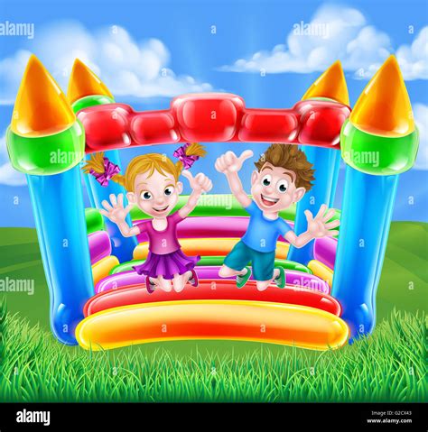 Children Bouncy Castle Garden Hi Res Stock Photography And Images Alamy