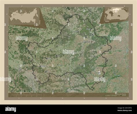 bryansk region  russia high resolution satellite map locations  names  major cities