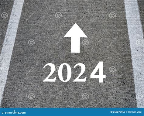 Direction 2024 Written On Asphalt Road New Year 2024 Concept Stock