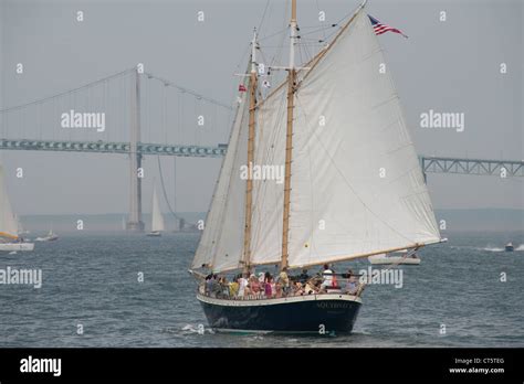 Rhode Island Newport Boating In Narragansett Bay Stock Photo Alamy
