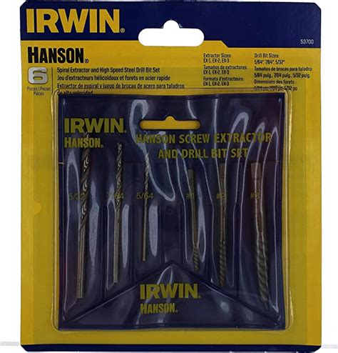 Irwin Hanson Piece Spiral Screw Extractor Drill Bit Set