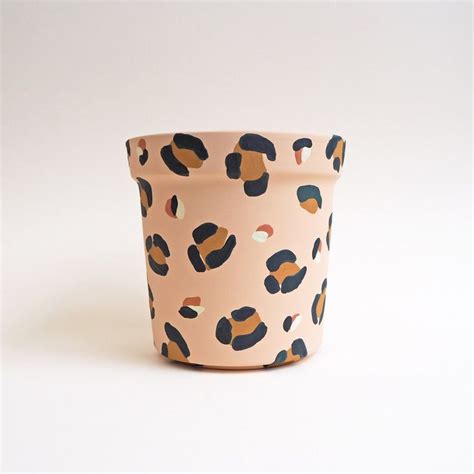 Large Leopard Print Hand Painted Plant Pot Etsy In 2024 Painted