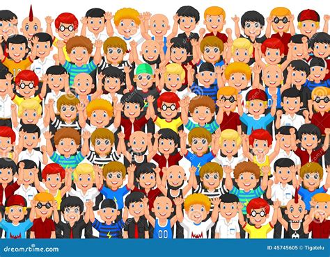 Crowd Of People Cheering Stock Vector Illustration Of Cheering 45745605