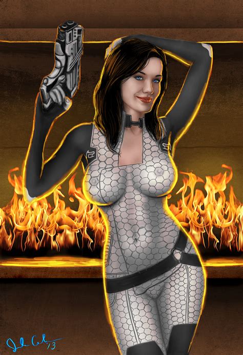 Miranda Lawson Bodypaint Pinup By Evandion Hentai Foundry