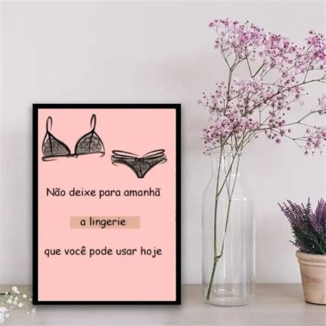 Quadro Decorativo Frase Lingerie A Vidro Elo
