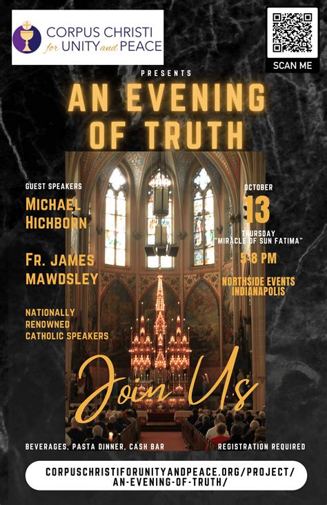 An Evening of Truth October 13 - Corpus Christi for Unity and Peace
