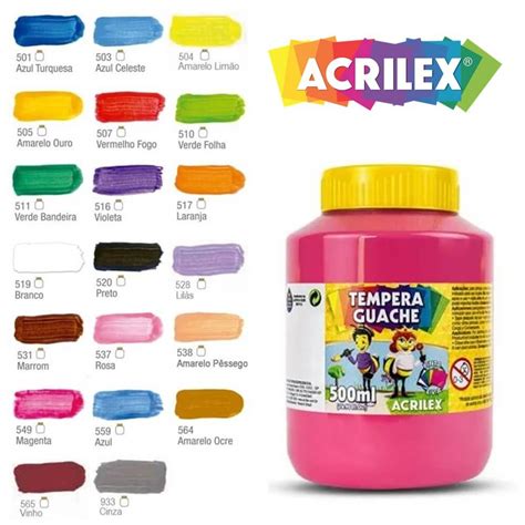 Tinta Guache 500ml - Tempera Tinta Guache 500ml - Acrilex