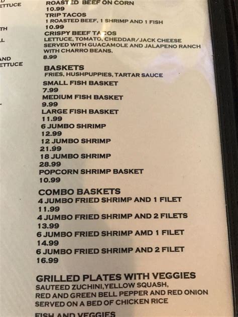 Menu At Tia Juanitas Fish Camp Restaurant Lumberton