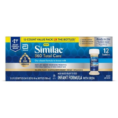 Similac 360 Total Care Non-gmo Ready To Feed Infant Formula Bottles - 2 ...