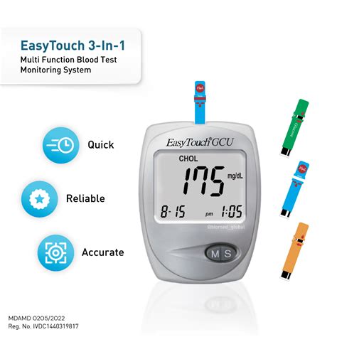EasyTouch GCU Cholesterol, Glucose, Uric Acid Test Meter Set, Bundle ...