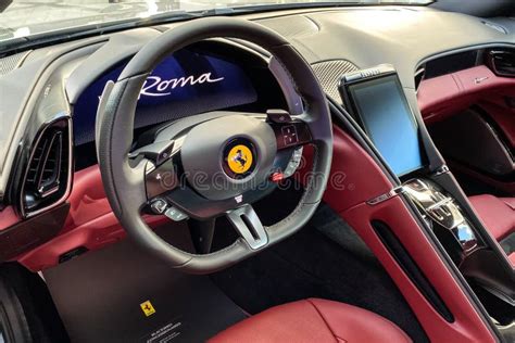 Ferrari Roma Interior editorial stock photo. Image of cars - 220491153