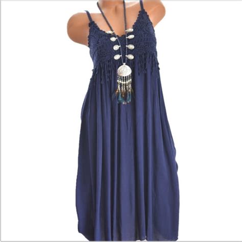 Hot Explosion Models Sexy Lace Strap Long Dress Seven Colors Eight Code Spot Walmart