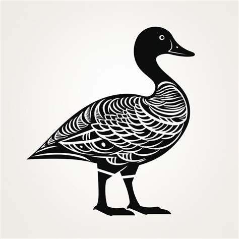 Premium Ai Image Intricate Woodcut Design Black And White Goose Outline