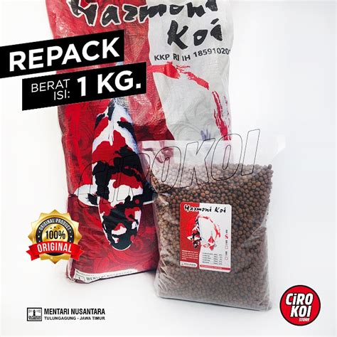 Jual REPACK HARMONI KOI Pakan Ikan Koi Growth Murah Pelet Repack 1