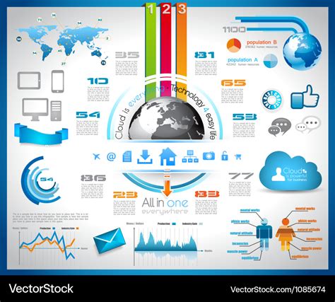 Infographic with Cloud Computing concept Vector Image