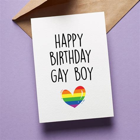 Happy Birthday Gay Boy Gay Birthday Card LGBT Birthday Card Personalised Card Etsy