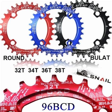 Jual CHAINRING 96 BCD 32T 34T 36T STYX ROUND BULAT NARROW WIDE CRANK