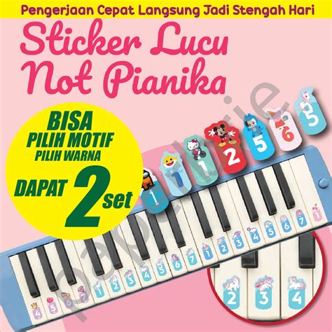 Jual Stiker pianika sticker pianika not piano tuts pianika not pianika