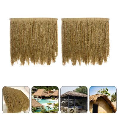 2 Pcs Outside House Decor Tiki Hut Grass Roofing Artificial Thatch