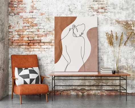 Abstract Body Line Art Print Nude Woman Body Single Line Wall Etsy