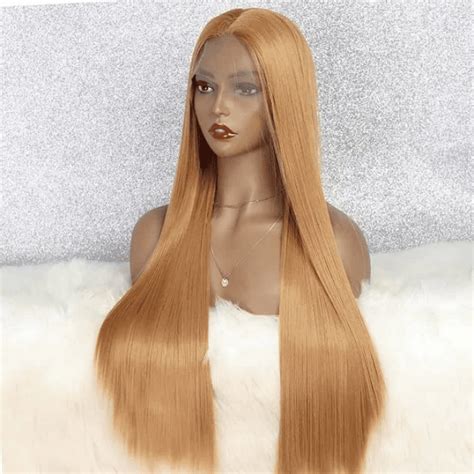 Yzzas Honey Blonde Lace Frontal Wig Blonde Brown Synthetic Lace Front Wigs Women Pre Plucked