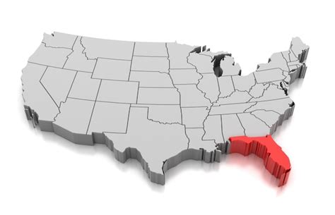 premium photo map  florida state usa