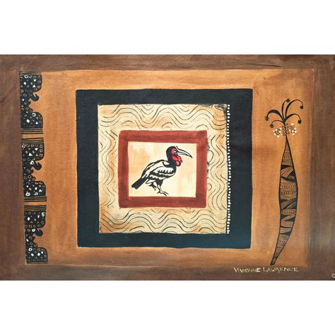 vivienne lawrence original handpainted fabric painting hornbill