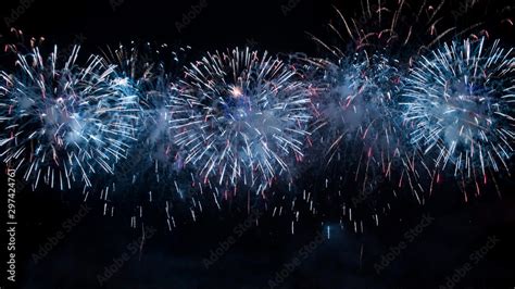 Fireworks background, Festival anniversary, New Year Christmas show Stock Photo | Adobe Stock