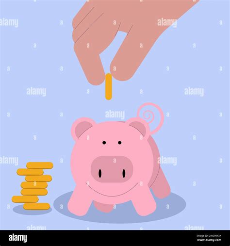 Putting Money Into A Piggy Bank Personal Savings Money Or Financial