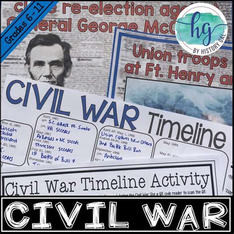 How To Teach The Civil War With Timelines Free Worksheet And Lesson
