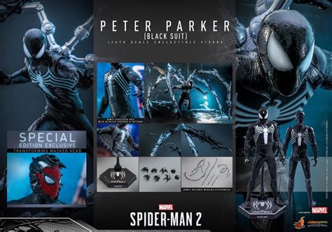 Hot Toys Marvels Spider Man 2 1 6th Scale Peter Parker Black Suit Collectible Figure