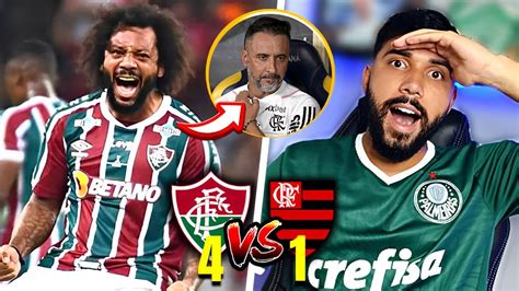 SHOW REACT FLUMINENSE 4X1 FLAMENGO FLU GOLEIA O MENGÃO DOIS GOLS