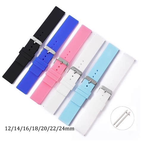 12 14 16 18mm 20mm 22mm 24 Esporte Silicone Strap Colorido Substituir