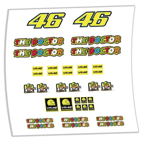 Kit Dorsal Stickers Valentino Rossi Helmet Moto Vr Vr Aufkleber