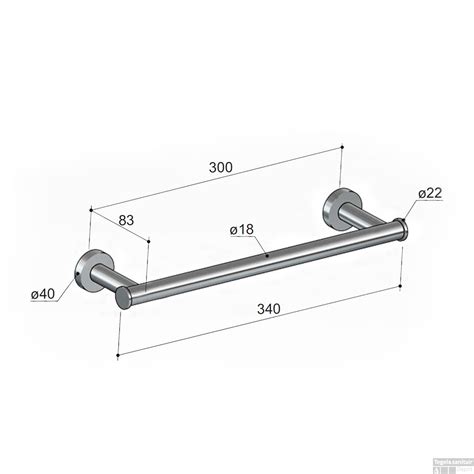 Handdoekhouder Hotbath Cobber 34 Cm Mat Zwart