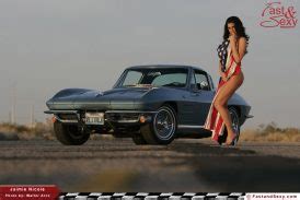 Nude Model With 1964 Corvette C2 Fast Sexy