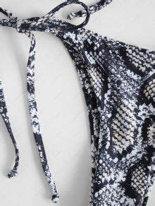 ZAFUL Dalmatian Snake Print Tie Cutout Bikini Swimsuit In TAN ZAFUL 2024