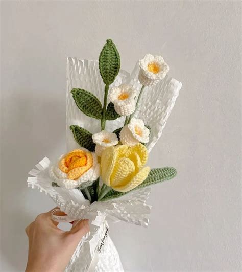 Crochet Flower Bouquet A For Beginners Rose Tulip Flower Pdf