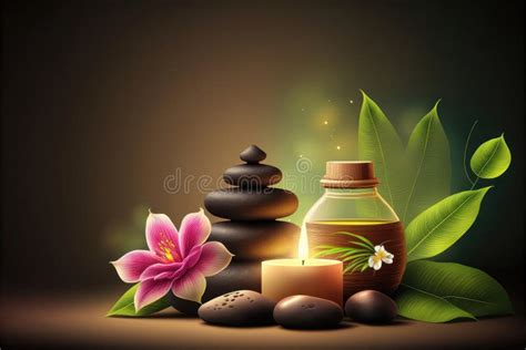 Tranquil Zen Spa Experience Banner Relaxation Among Stacked Stones And