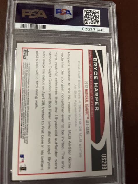 GEM MINT PSA 10 2012 Topps Update US299 Bryce Harper Washington