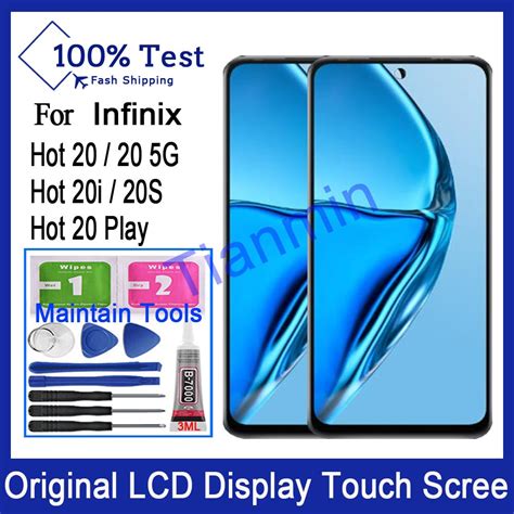 Infinix Hot 20 20 5G 20i 20S 20 Play LCD Original Touch Screen Assembly Replacement