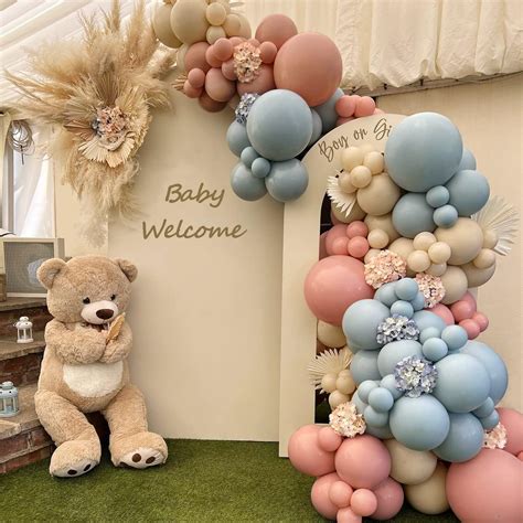Amazon Pink And Blue Balloons Dusty Arch Kit Garland Nude For Gender Reveal Baby Shower