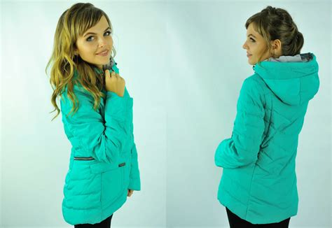 Бирюзовая куртка с шапкой - 64 фото