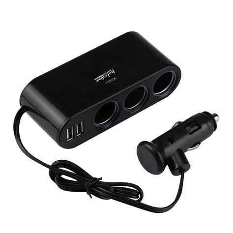 Best Choice 12v24v 2 Usb Power Supply Car Charger Triple Cigarette